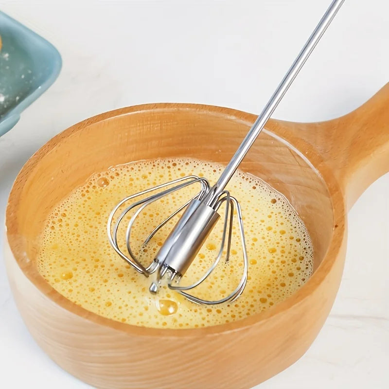 Stainless Steel Egg Beater – Durable Semi-Automatic Mixer for Effortless Egg, Cream Mixing & Beating