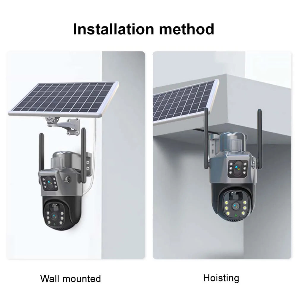 8MP 4K WiFi Solar Camera – Outdoor Wireless CCTV with Dual Lens & PTZ