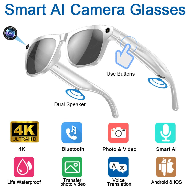 Xiaomi 4K HD AI Smart Glasses – 100MP Camera, Voice Assistant & Bluetooth Call