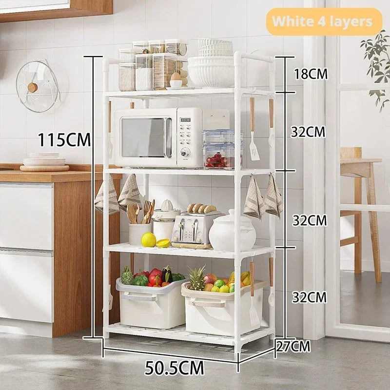 Movable Floor Standing Storage Rack – Multi-Functional Kitchen & Bathroom Shelf