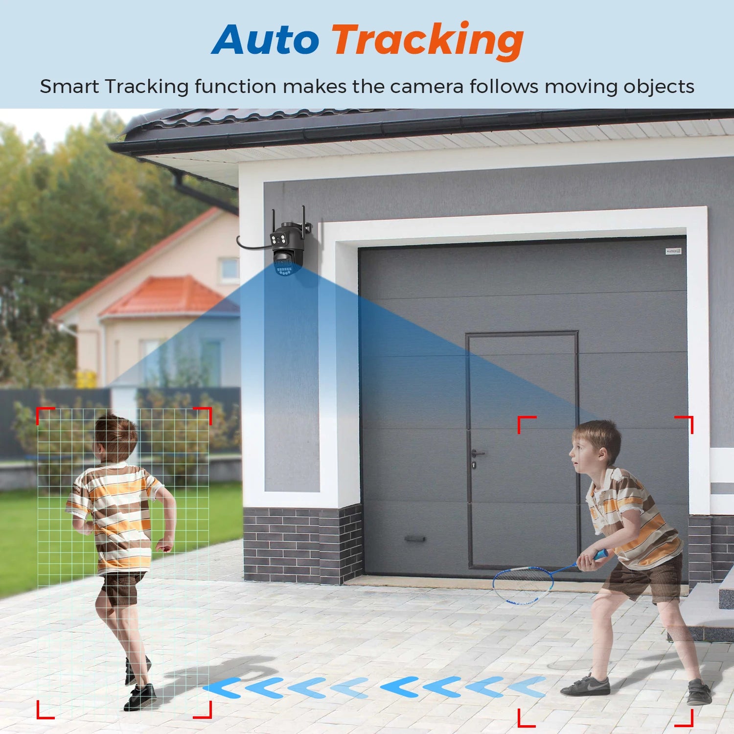 5K Dual-Lens Outdoor PTZ WiFi Camera – 10MP HD AI Tracking CCTV with Audio