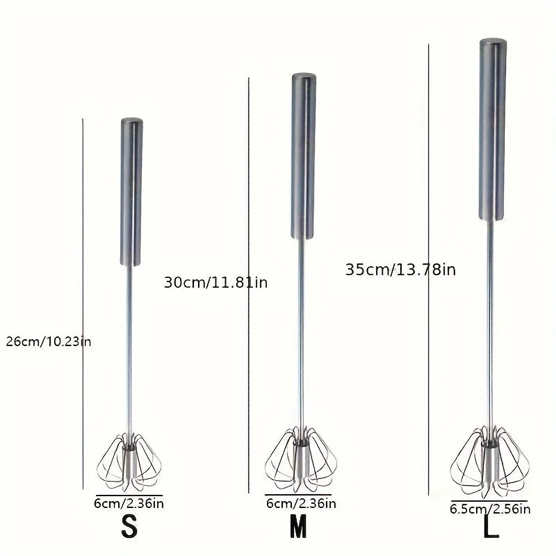 Stainless Steel Egg Beater – Durable Semi-Automatic Mixer for Effortless Egg, Cream Mixing & Beating