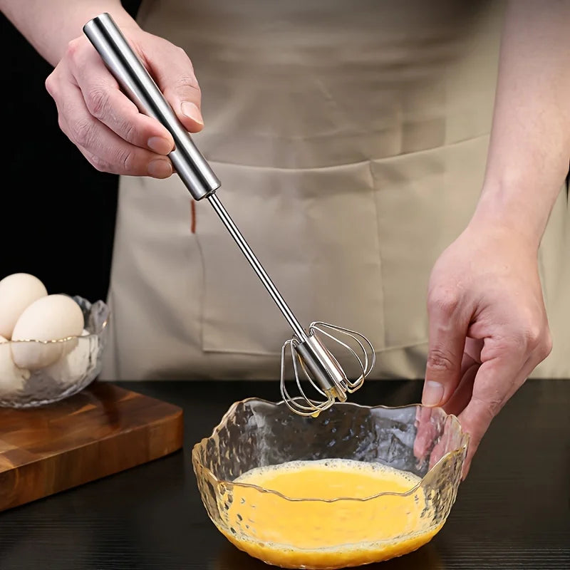 Stainless Steel Egg Beater – Durable Semi-Automatic Mixer for Effortless Egg, Cream Mixing & Beating