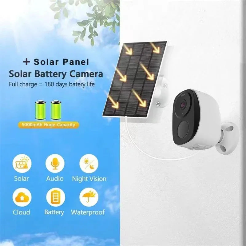 2K 3MP Wireless Outdoor Security Camera – Battery Powered with Spotlight & Siren
