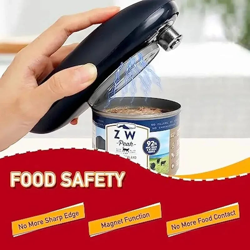 One Touch Electric Can & Jar Opener – Automatic, Portable Kitchen Tool