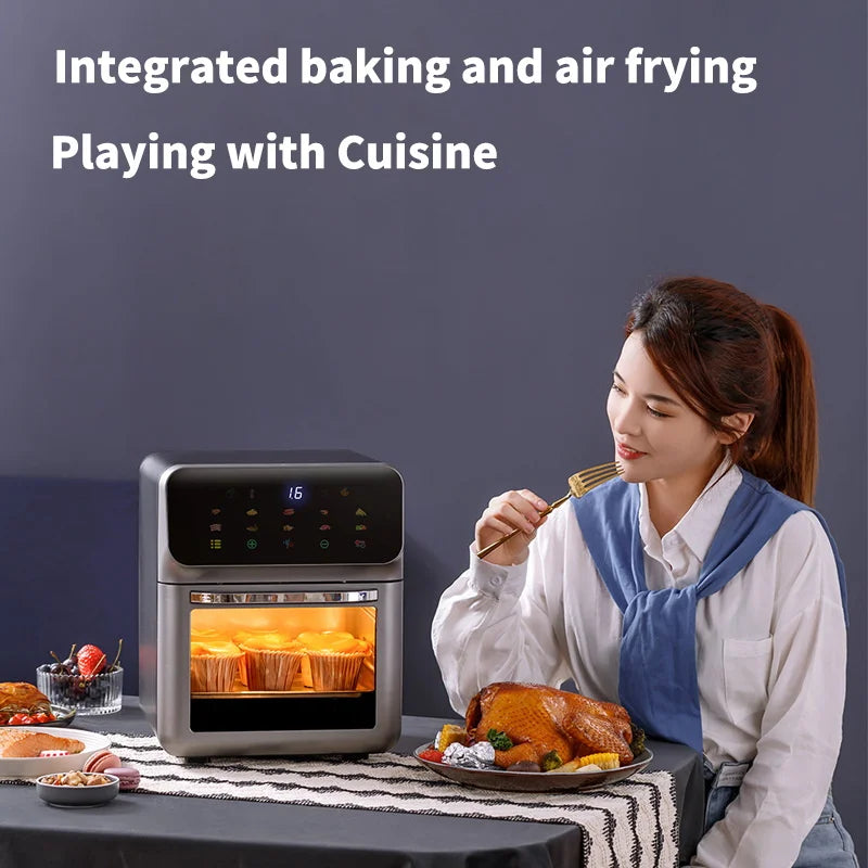 10L Large Capacity Electric Air Fryer – Oil-Free Convection Oven with 360° Baking