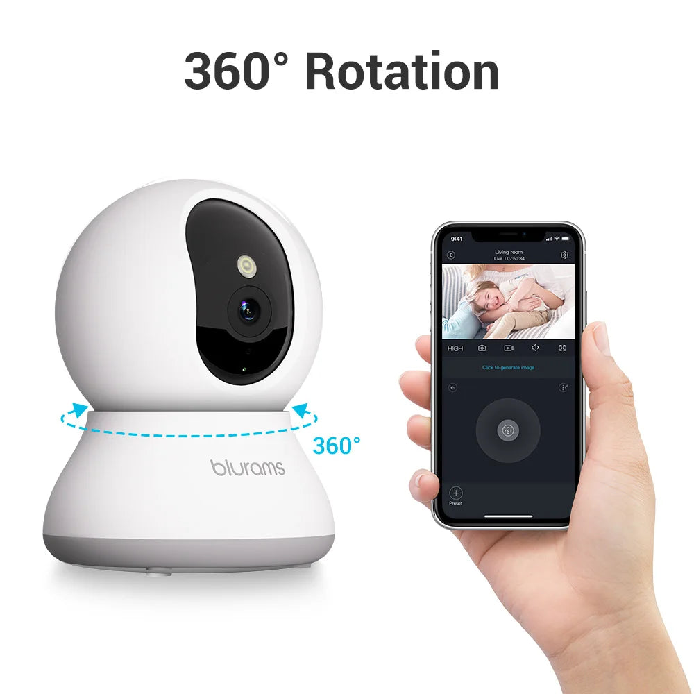 Blurams A31S 2-Pack Indoor Security Cameras – 2K HD with One-Touch Call