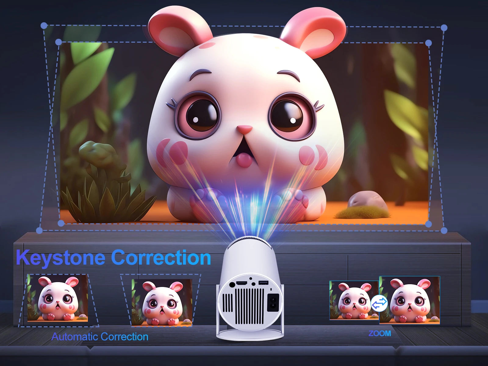 Magcubic HY300 Pro Projector – 200ANSI 720P Native, Wireless Screen Mirroring, Dual-Band WiFi