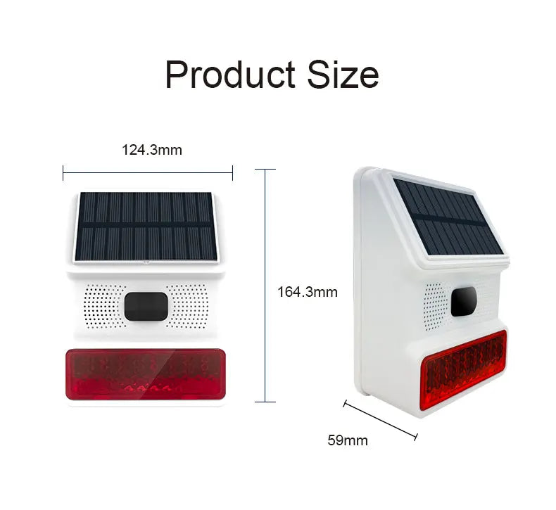 PGST-523 Outdoor Wireless Alarm System – Solar-Powered 433MHz GSM Security with Infrared Sensor & Flashlight