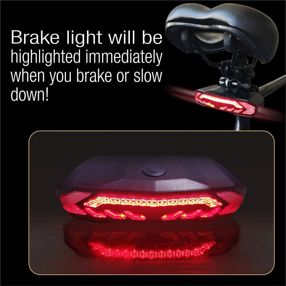 Bike Tail Light with Turn Signals – Wireless Remote & Waterproof Rear Safety Light