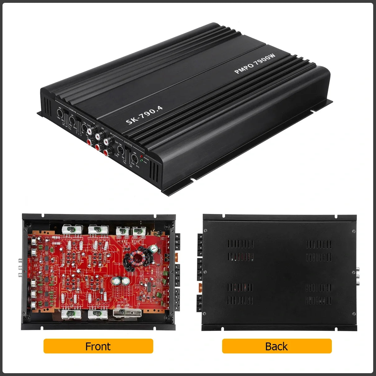 SK-790.4 4-Channel 12V Car Amplifier – Max 7900W Class A/B