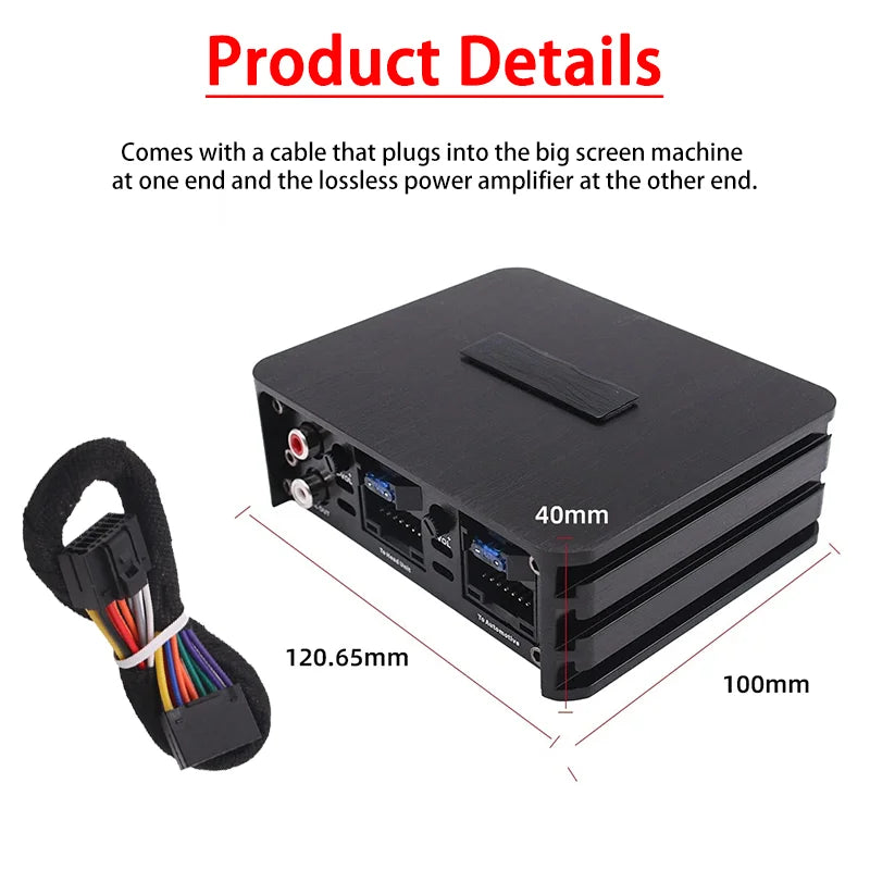 4×60W DSP Car Audio Amplifier – Class AB, Non-Destructive Install, Android Screen Compatible