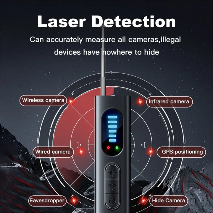 Anti-Spy Hidden Camera & GPS Detector – RF Signal Scanner for Bug & Listening Device Detection