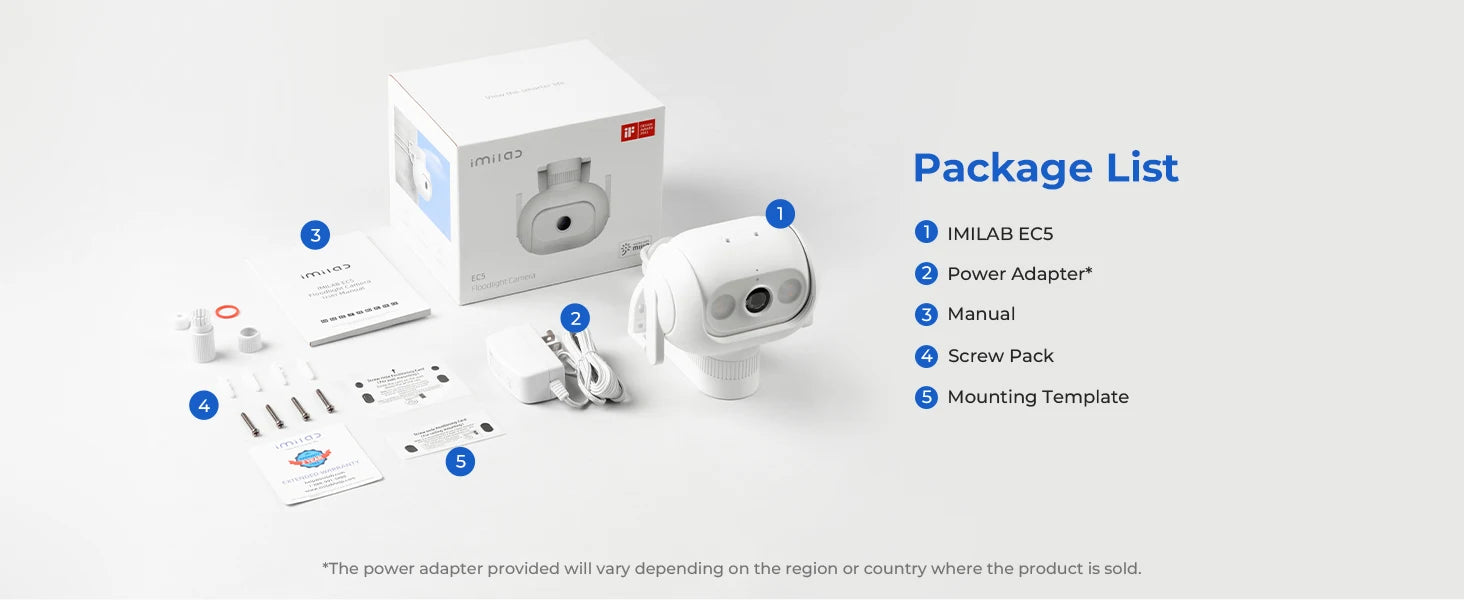 IMILAB EC5 3MP 2K Floodlight Outdoor Security Camera – 360° PTZ, Color Night Vision, Human Tracking, Auto Deterrence