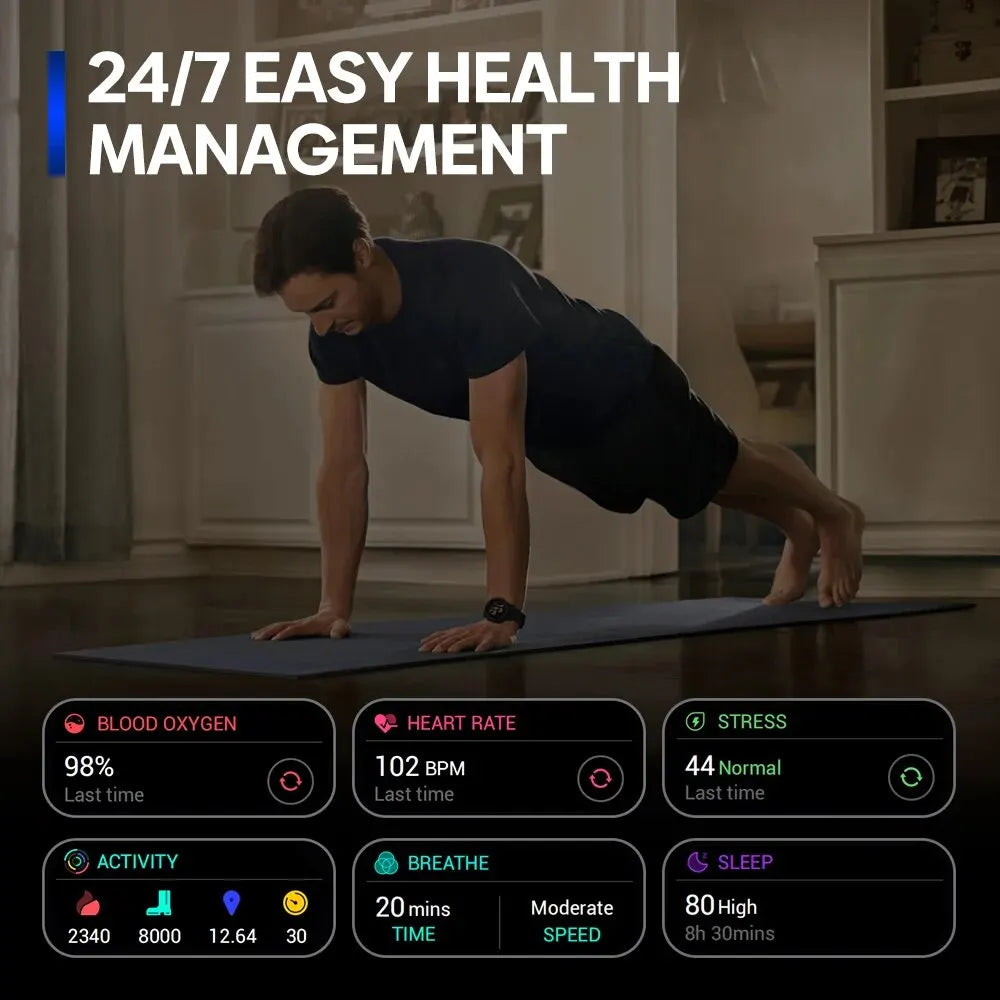 Zeblaze Stratos 3 PRO GPS Smartwatch – 1.43” HD AMOLED, Bluetooth Calls