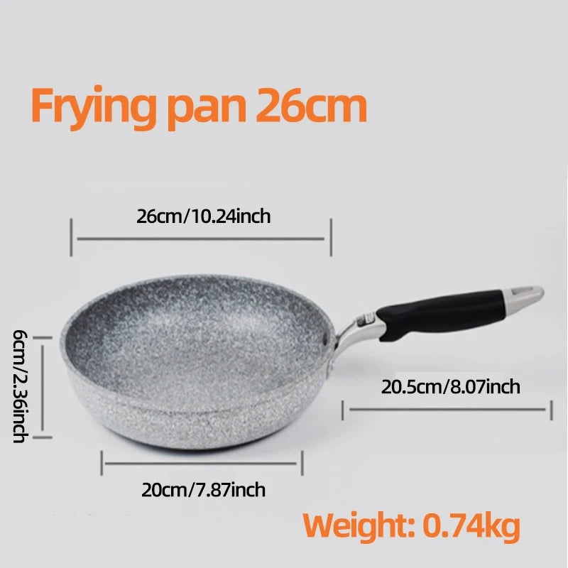 Durable Stone Non-Stick Frying Pan – 20–28cm Skillet for Gas & Induction Cookers