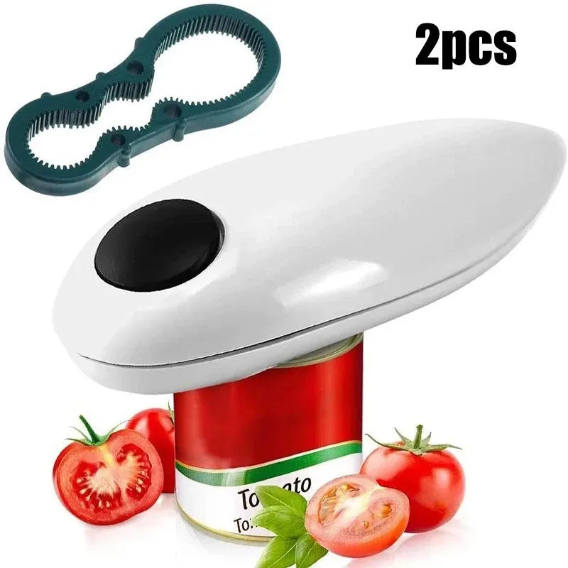 One Touch Electric Can & Jar Opener – Automatic, Portable Kitchen Tool