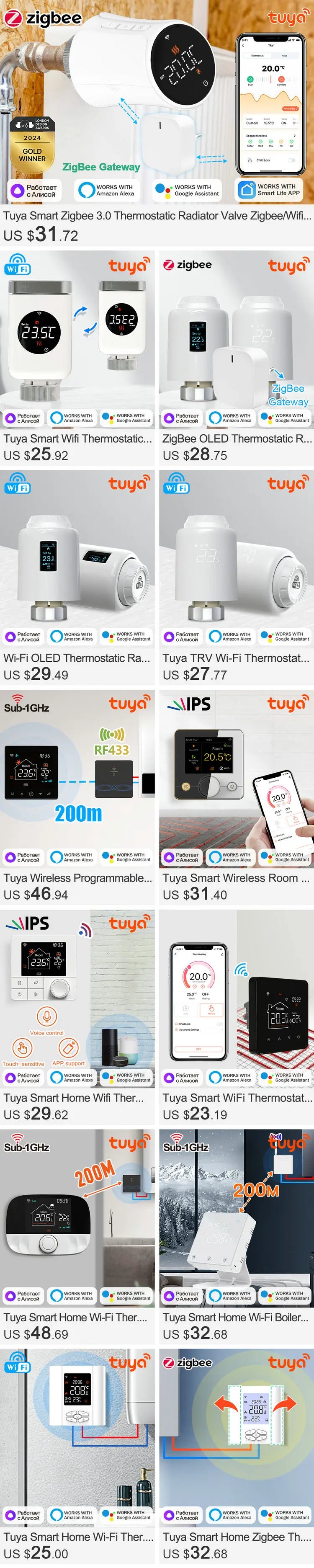 Tuya ZigBee 3.0 Smart TRV – Thermostatic Radiator Valve with Alexa & Google Home Support