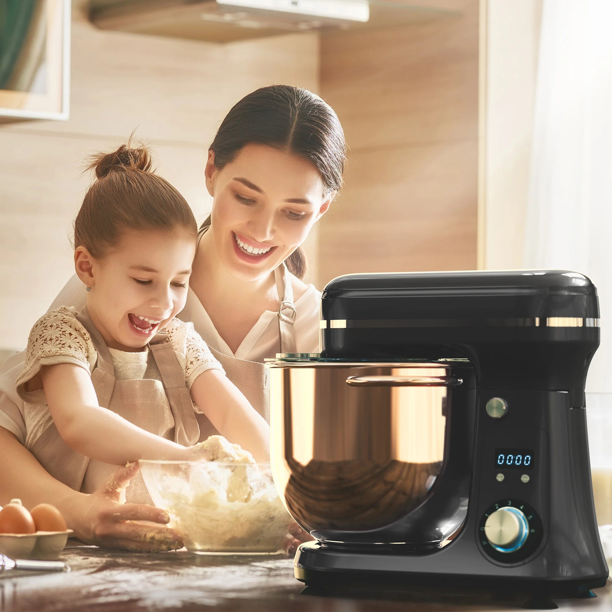 BioloMix 1200W Stand Mixer – 6L Bowl, 6-Speed, Dough & Whisk Attachments