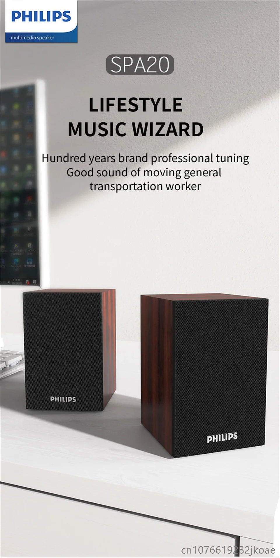 Philips SPA20 Bluetooth Speaker – 360° Stereo Sound for MacBook & PC