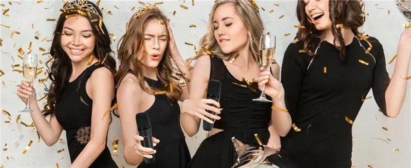 High Power Portable Karaoke Bluetooth Speaker with 2 Mics & 360° Surround