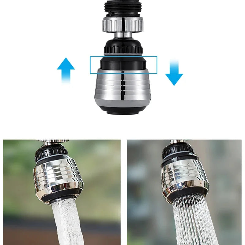 2-Mode 360° Rotatable Faucet Bubbler – High Pressure Water-Saving Extender for Kitchen & Bathroom