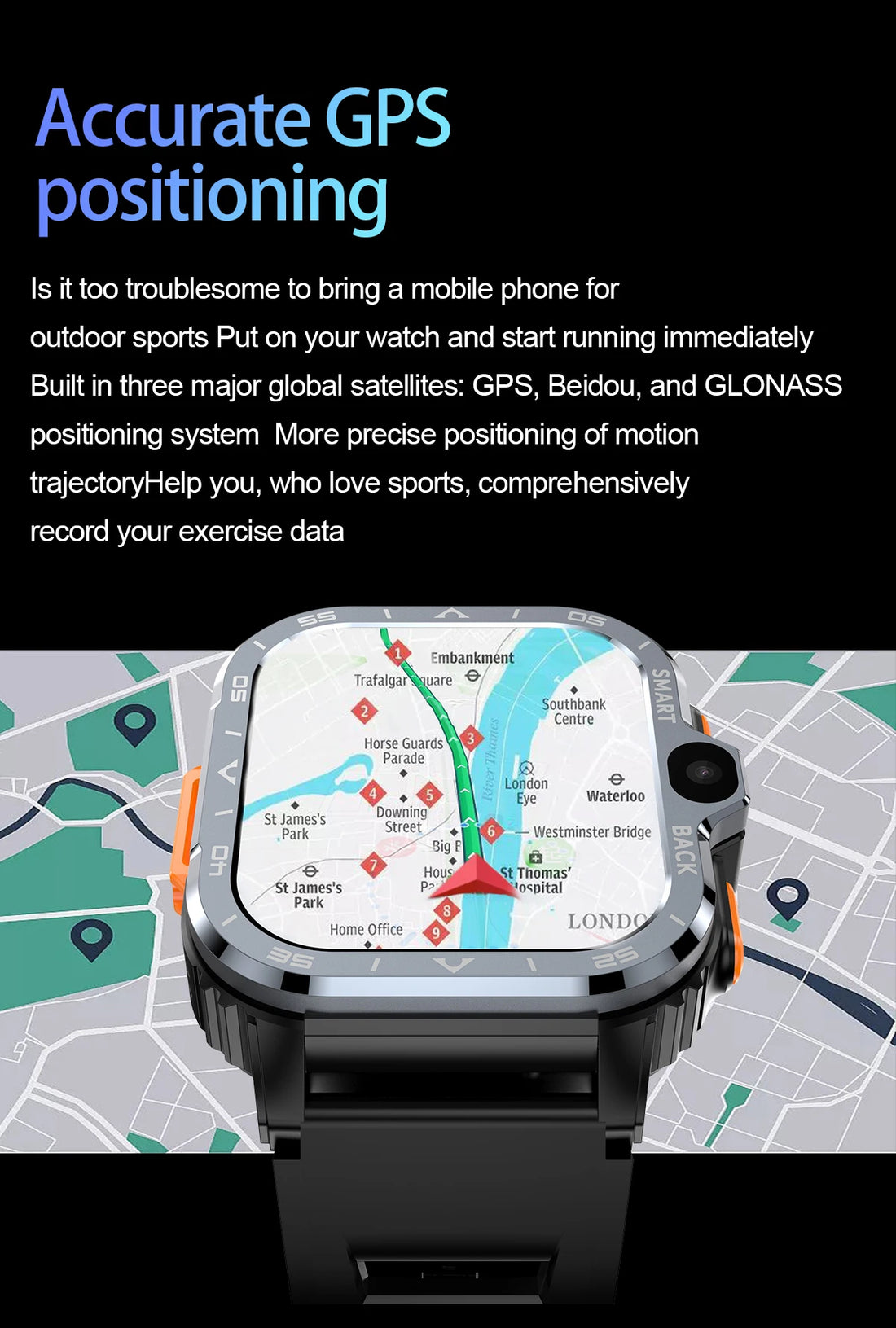 Valdus PGD Android Smart Watch – Dual Camera, GPS, 4G SIM, NFC, 16G/64G Storage