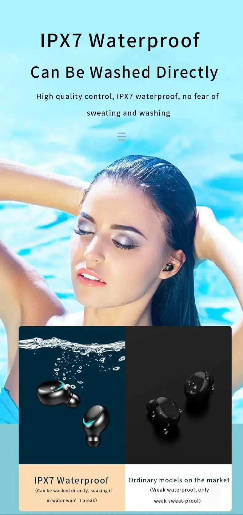 F9 TWS Wireless Bluetooth Earbuds – Waterproof Headphones with Digital Display Case