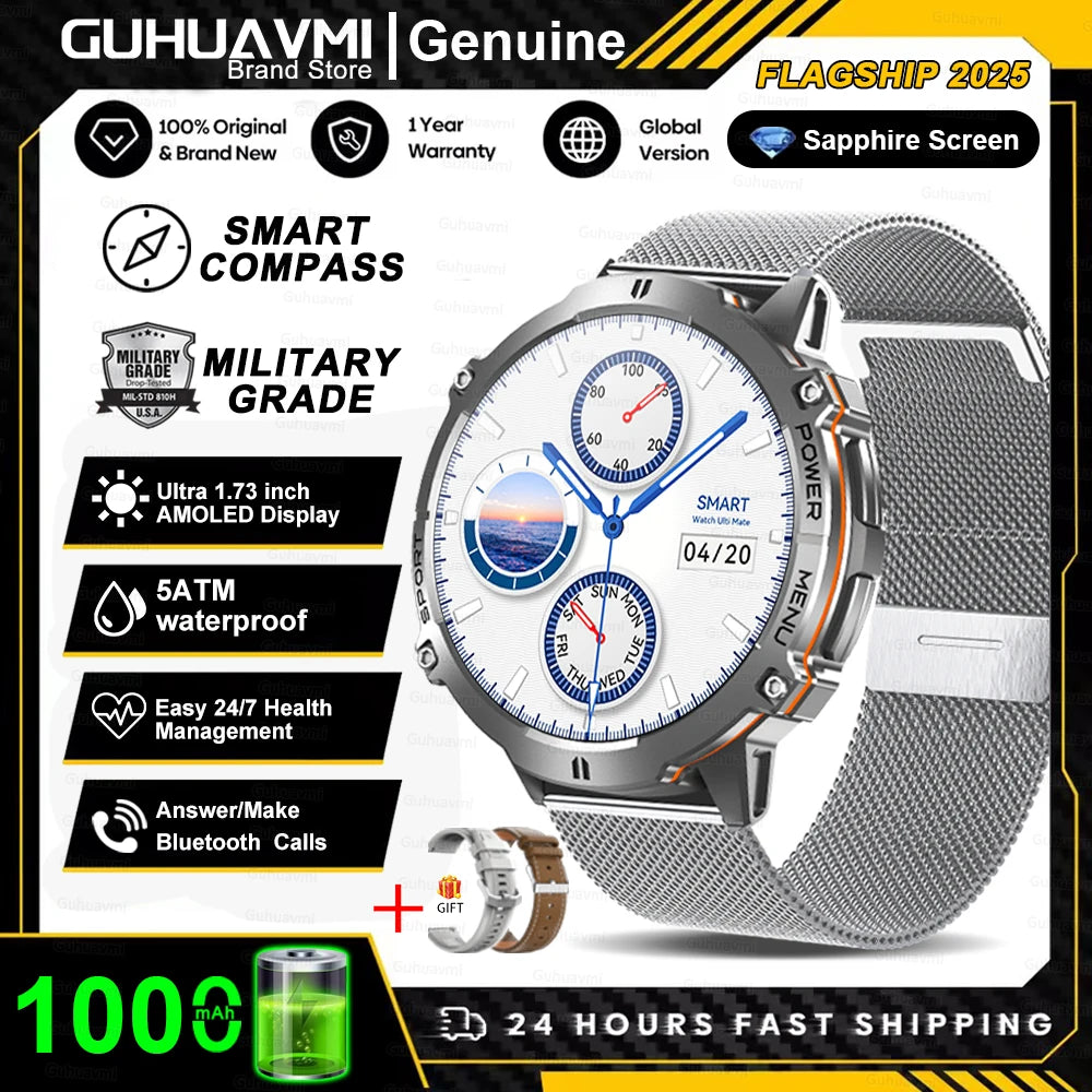 T-Rex 3 Military Grade Smartwatch – 1000mAh Battery, 10ATM Waterproof, GPS, AMOLED, Call Support
