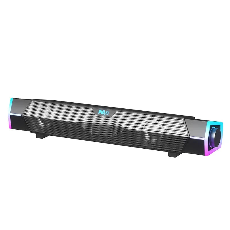 4D Bluetooth 5.0 Computer Speakers – Wired Stereo Soundbar with Subwoofer