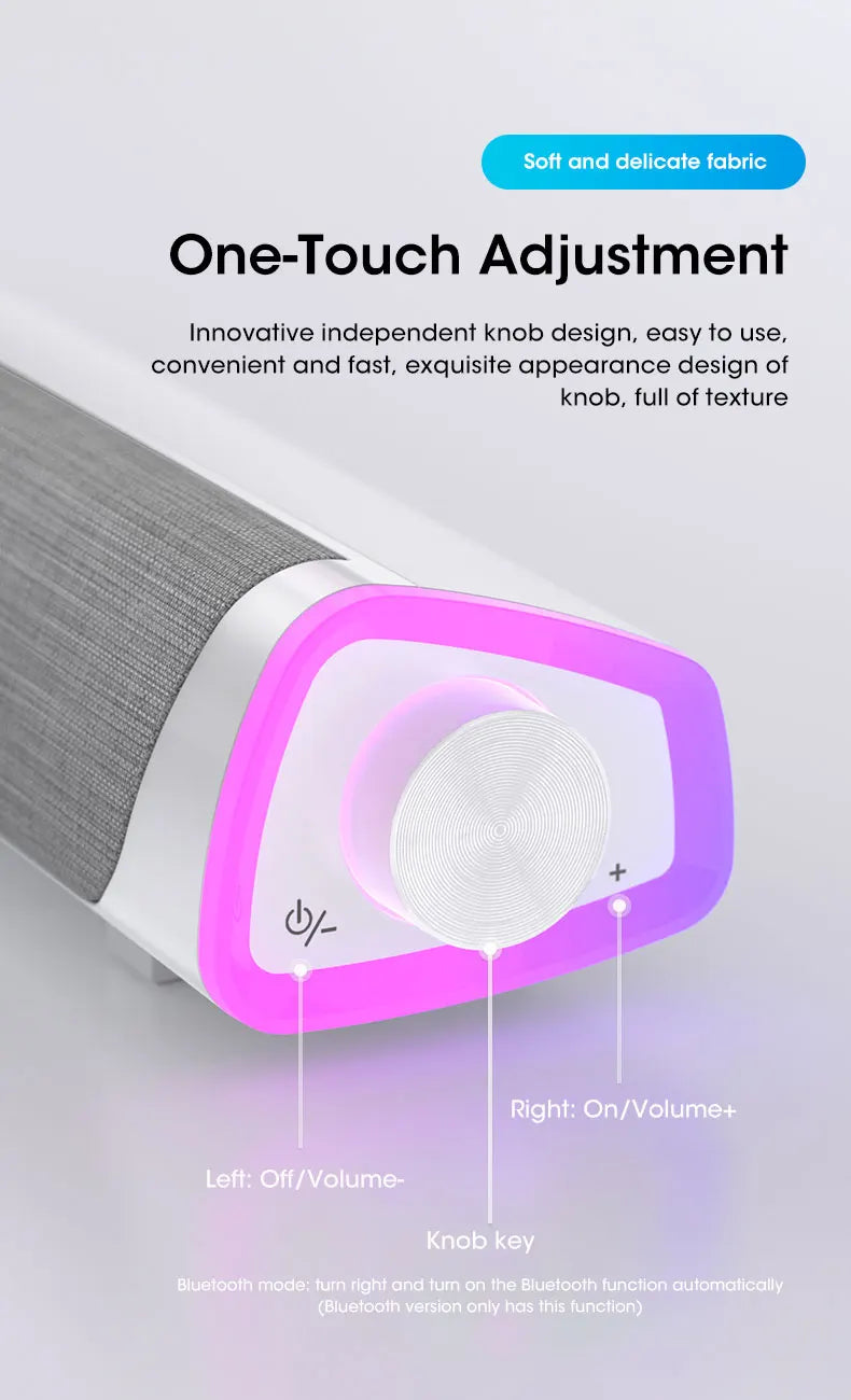 4D Stereo Soundbar with Bluetooth & Subwoofer for PC & MacBook