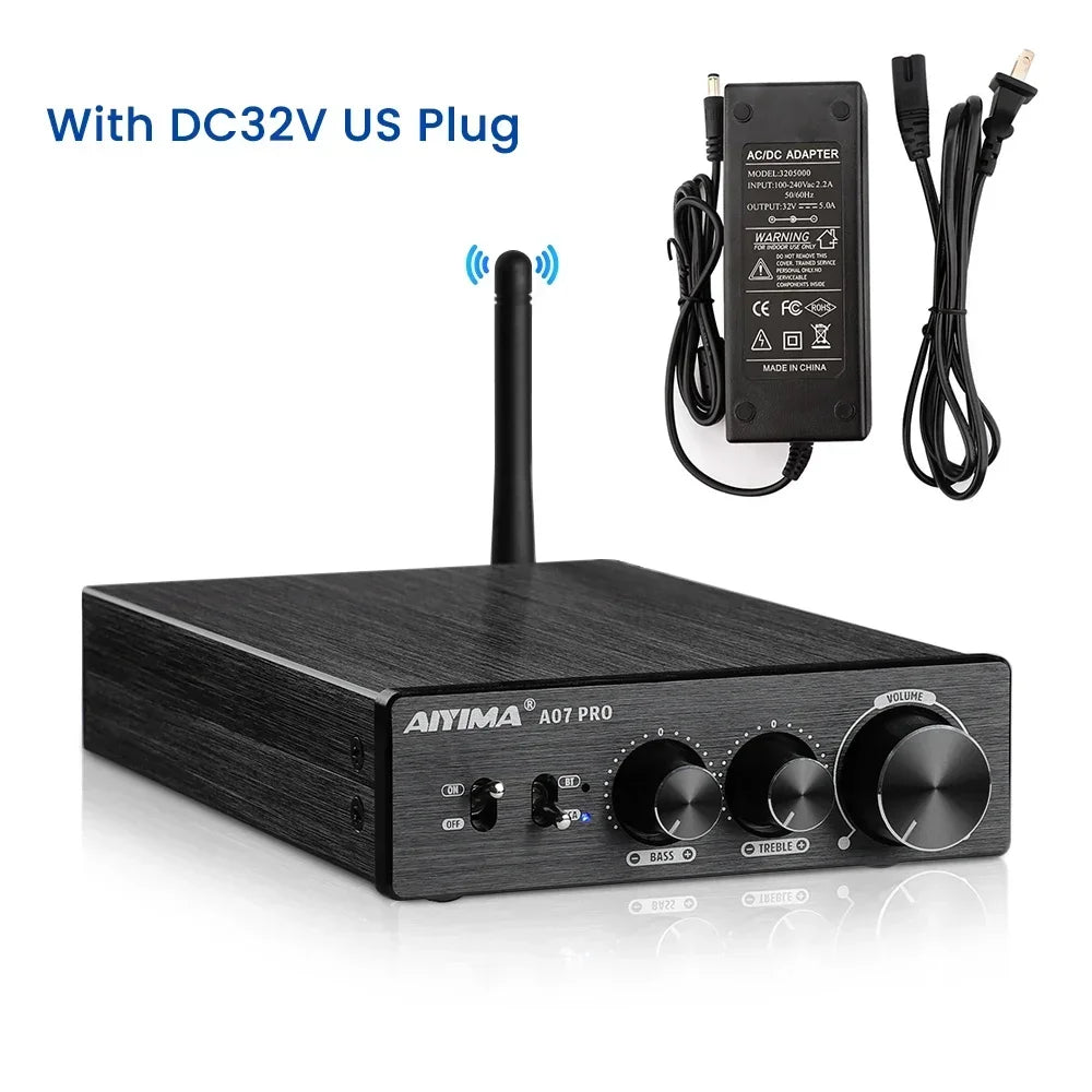 AIYIMA A07 PRO Bluetooth Stereo Amplifier – TPA3255, 300W x2, aptX Support