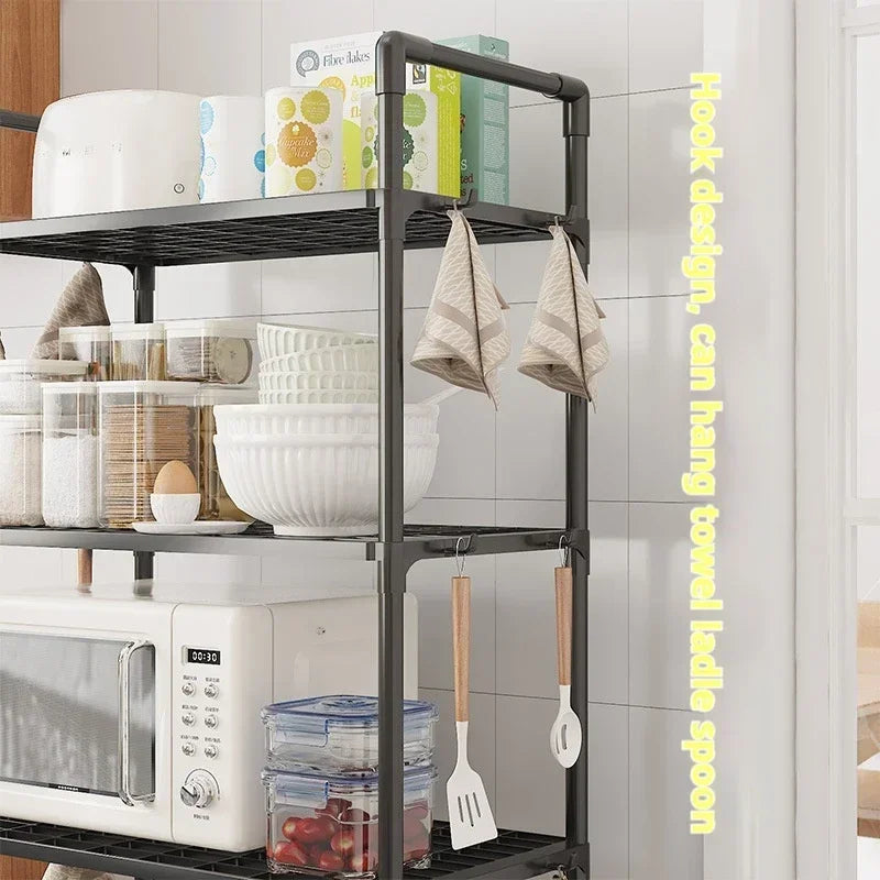 Movable Floor Standing Storage Rack – Multi-Functional Kitchen & Bathroom Shelf