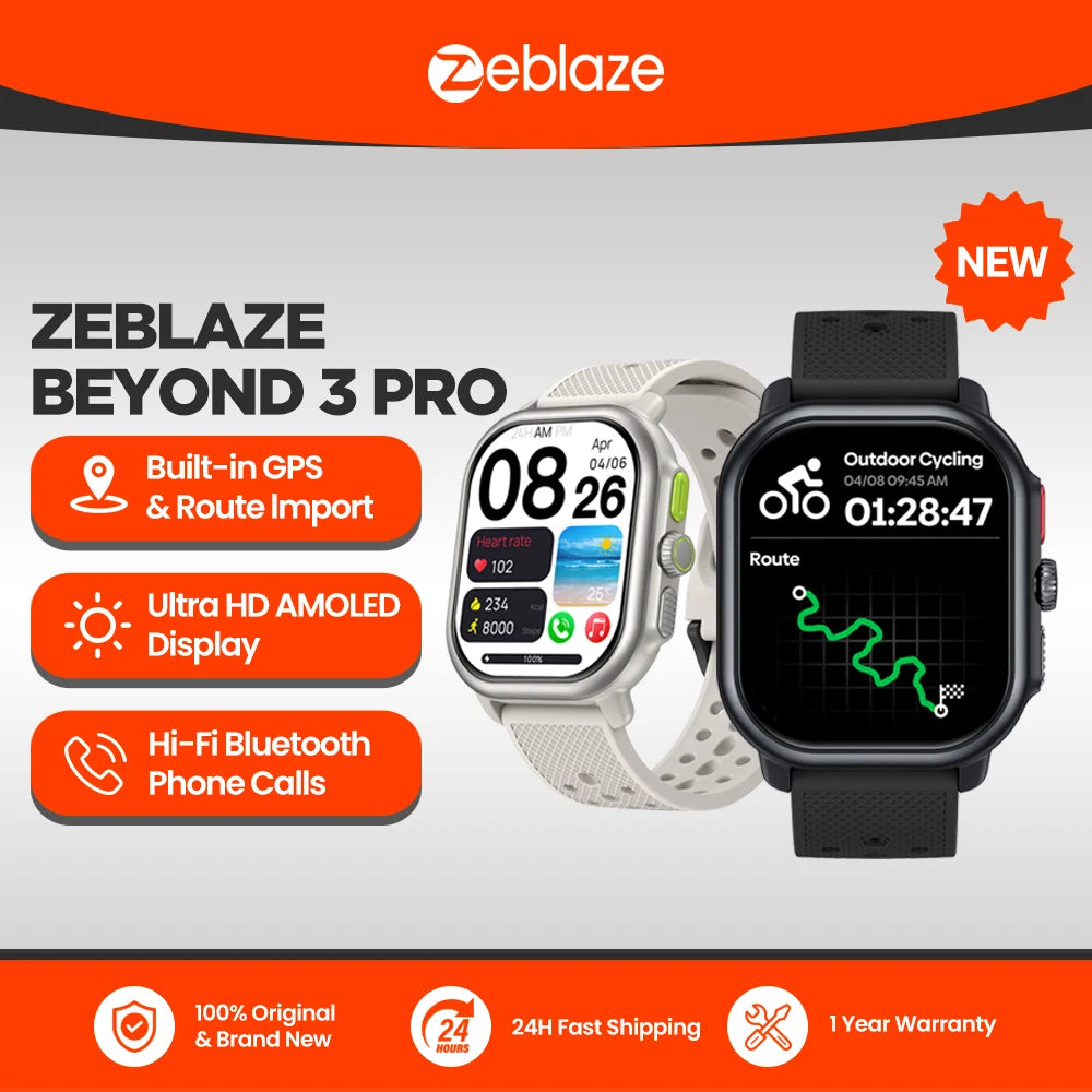 Zeblaze Beyond 3 Pro – GPS Smartwatch with AMOLED Display & Calling