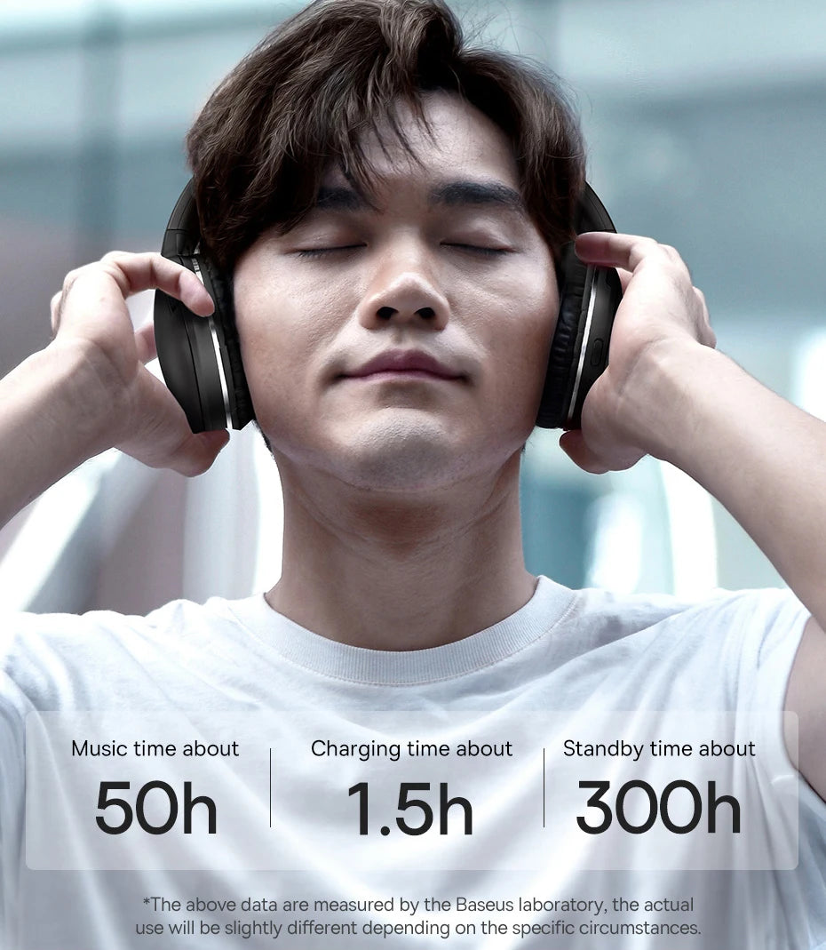 Baseus D02 Pro Wireless Headphones – HiFi Bluetooth Foldable Headset with Audio Cable