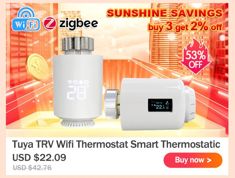 Tuya ZigBee 3.0 Smart TRV – Thermostatic Radiator Valve with Alexa & Google Home Support