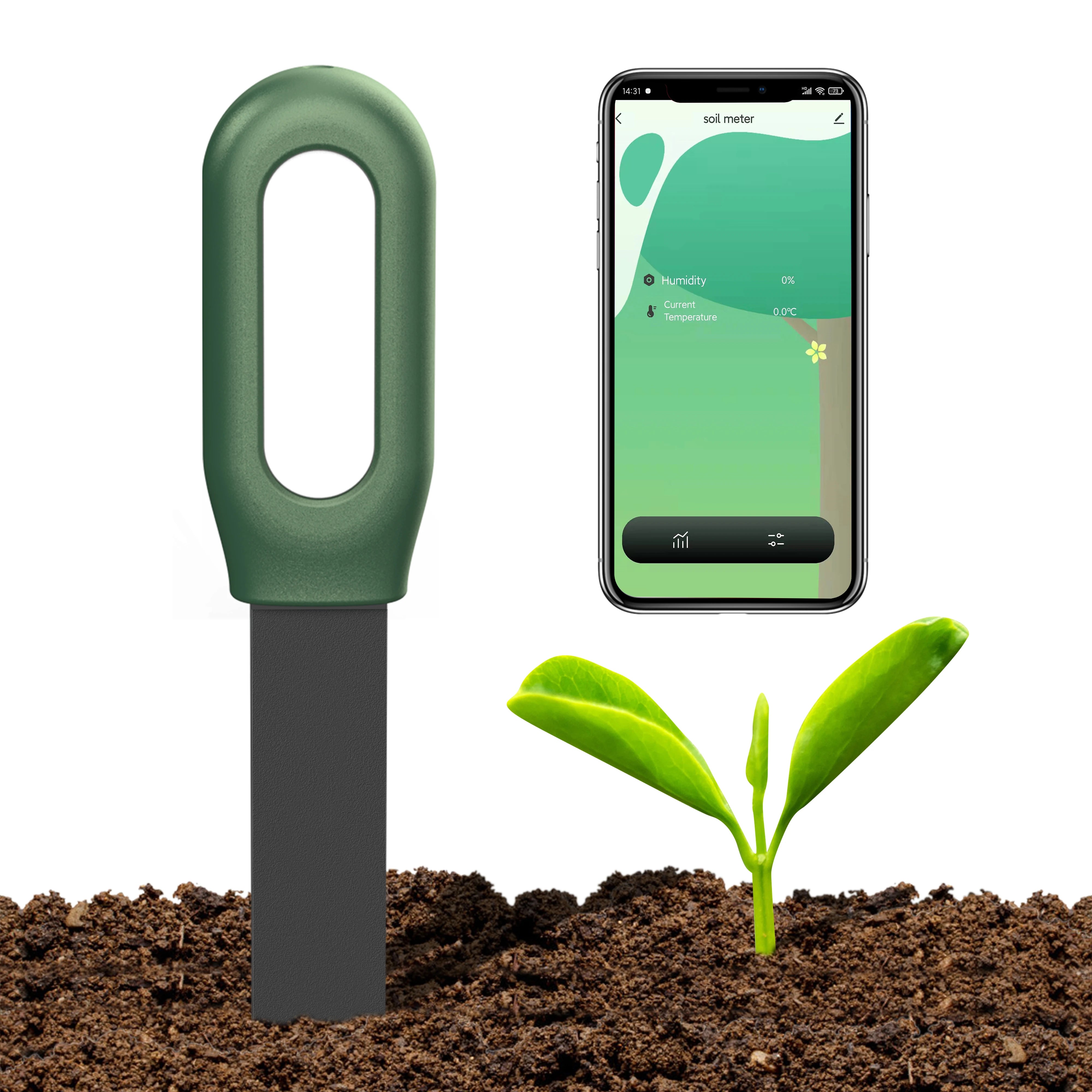 Haozee Tuya Zigbee Smart Soil Sensor – Temperature, Humidity & Moisture Monitor