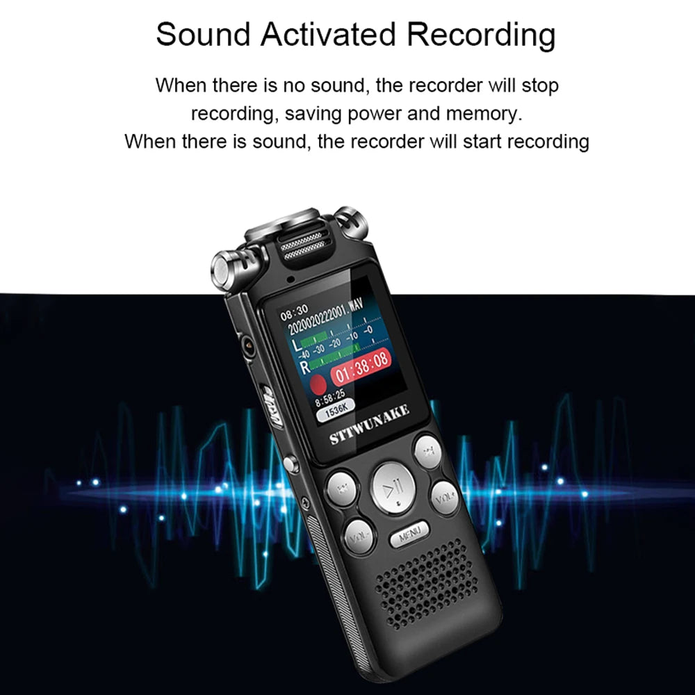 Professional Voice Activated Digital Audio Recorder – 8GB/16GB/32GB, Noise Cancelling & PCM Support