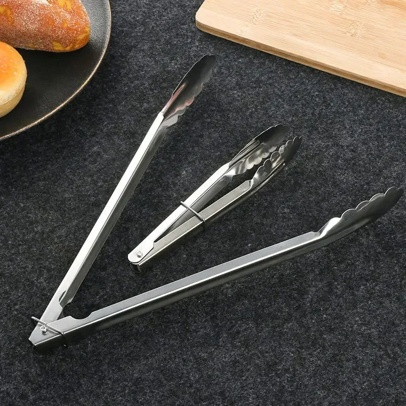 Stainless Steel Kitchen Food Tongs – Cooking, BBQ & Buffet Utensils
