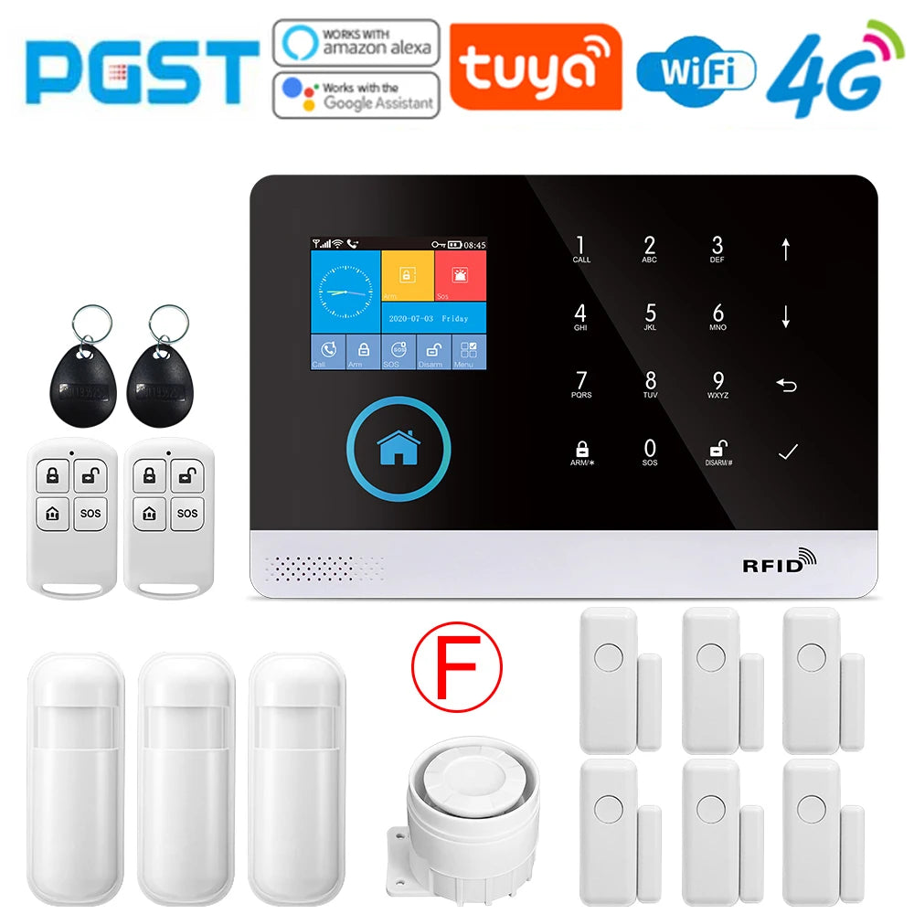 PGST-103 Smart Alarm System – 4G/WiFi Wireless Home Security with Smart Life App Control