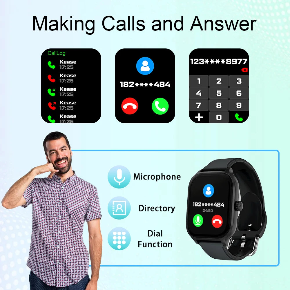 LAXASFIT H9 Smartwatch – 2025 Bluetooth Fitness Tracker