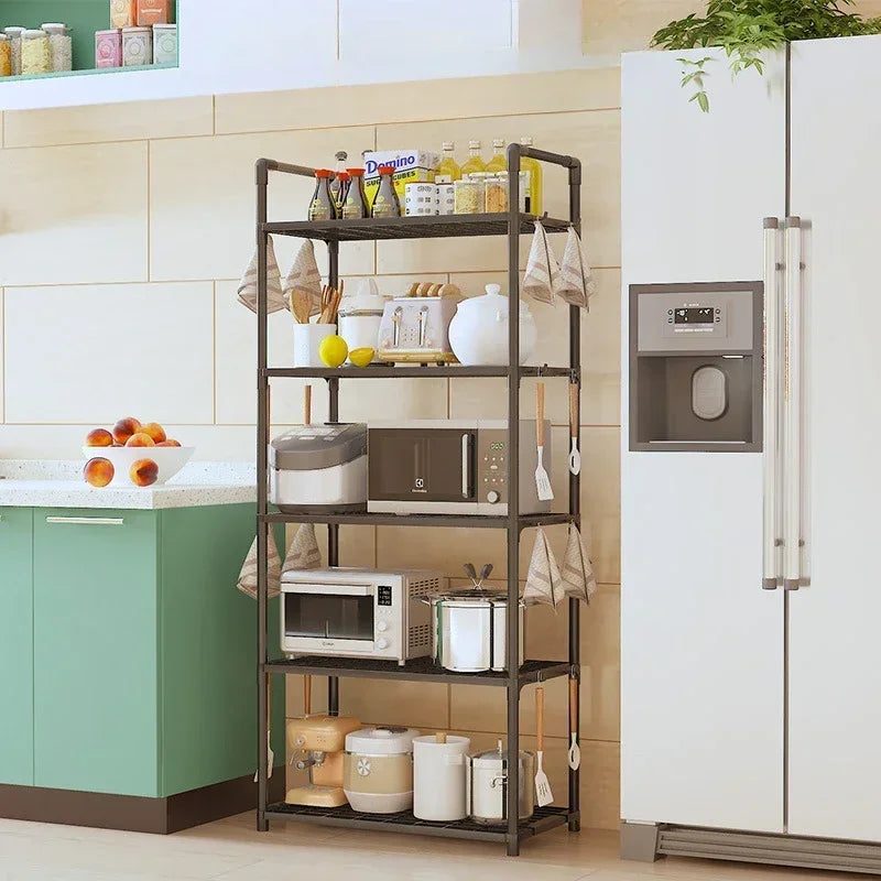 Movable Floor Standing Storage Rack – Multi-Functional Kitchen & Bathroom Shelf