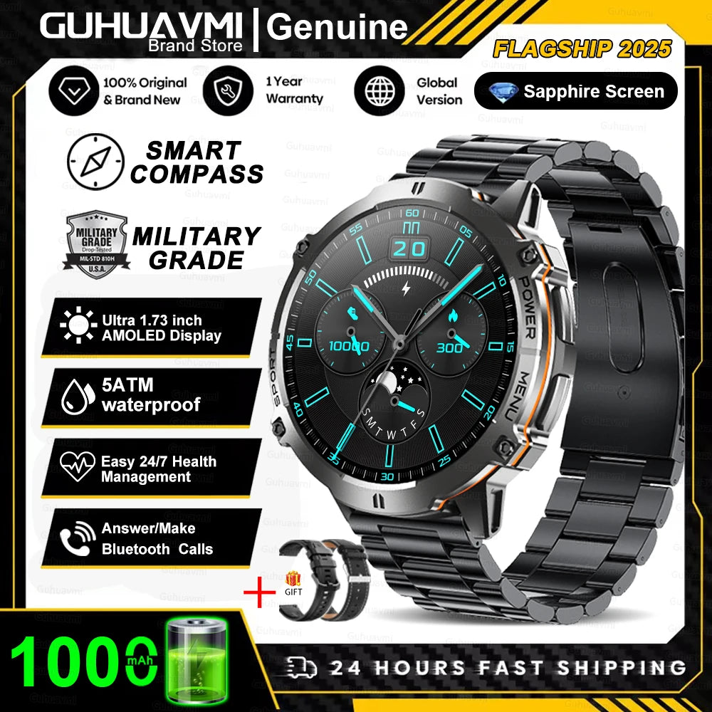 T-Rex 3 Military Grade Smartwatch – 1000mAh Battery, 10ATM Waterproof, GPS, AMOLED, Call Support