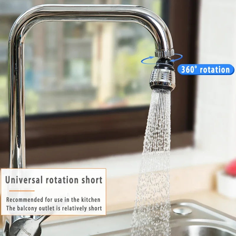 2-Mode 360° Rotatable Faucet Bubbler – High Pressure Water-Saving Extender for Kitchen & Bathroom