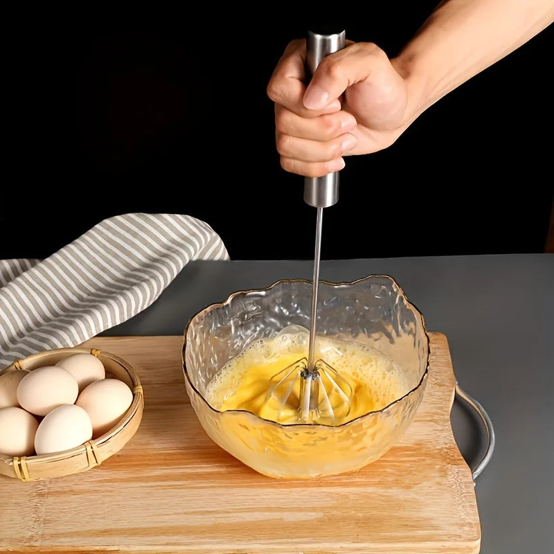 Stainless Steel Egg Beater – Durable Semi-Automatic Mixer for Effortless Egg, Cream Mixing & Beating
