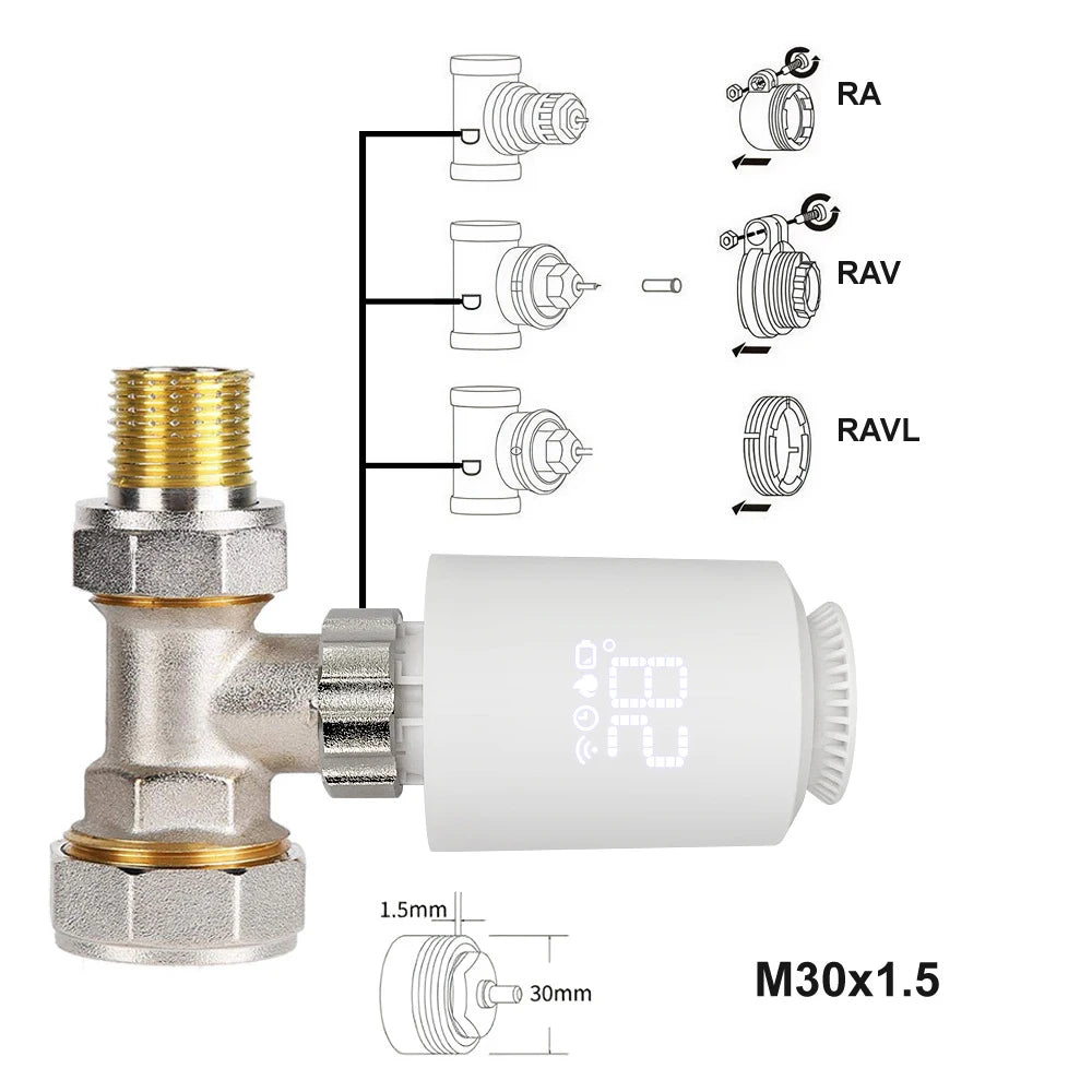 Tuya ZigBee 3.0 Smart TRV – Thermostatic Radiator Valve with Alexa & Google Home Support
