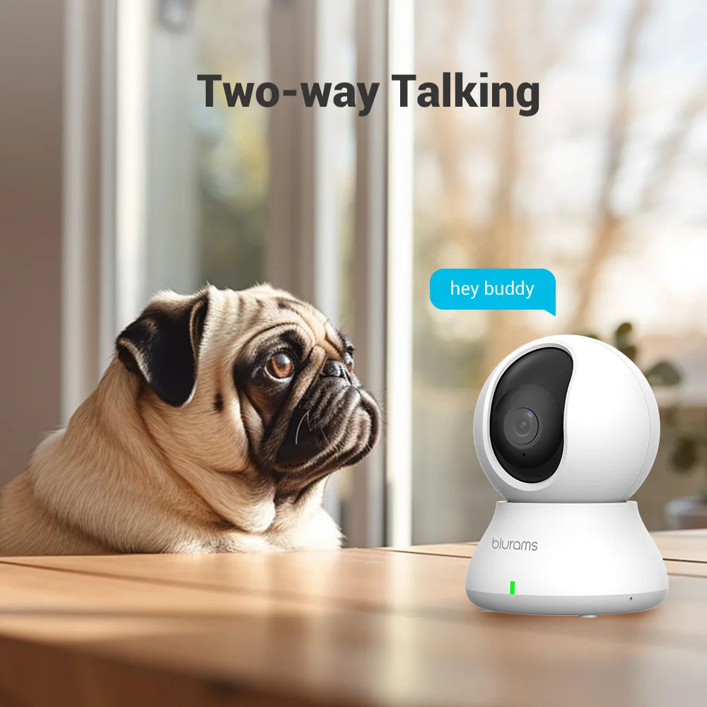 Blurams 2.4 & 5G WiFi Indoor Camera 2K HD – 360° PTZ, Night Vision, 2-Way Talk, Pet & Baby Monitor
