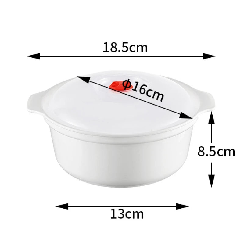 Microwave-Safe Heating & Storage Bowl – Plastic Food Container with Lid for Steamed Buns, Instant Noodles & Leftovers