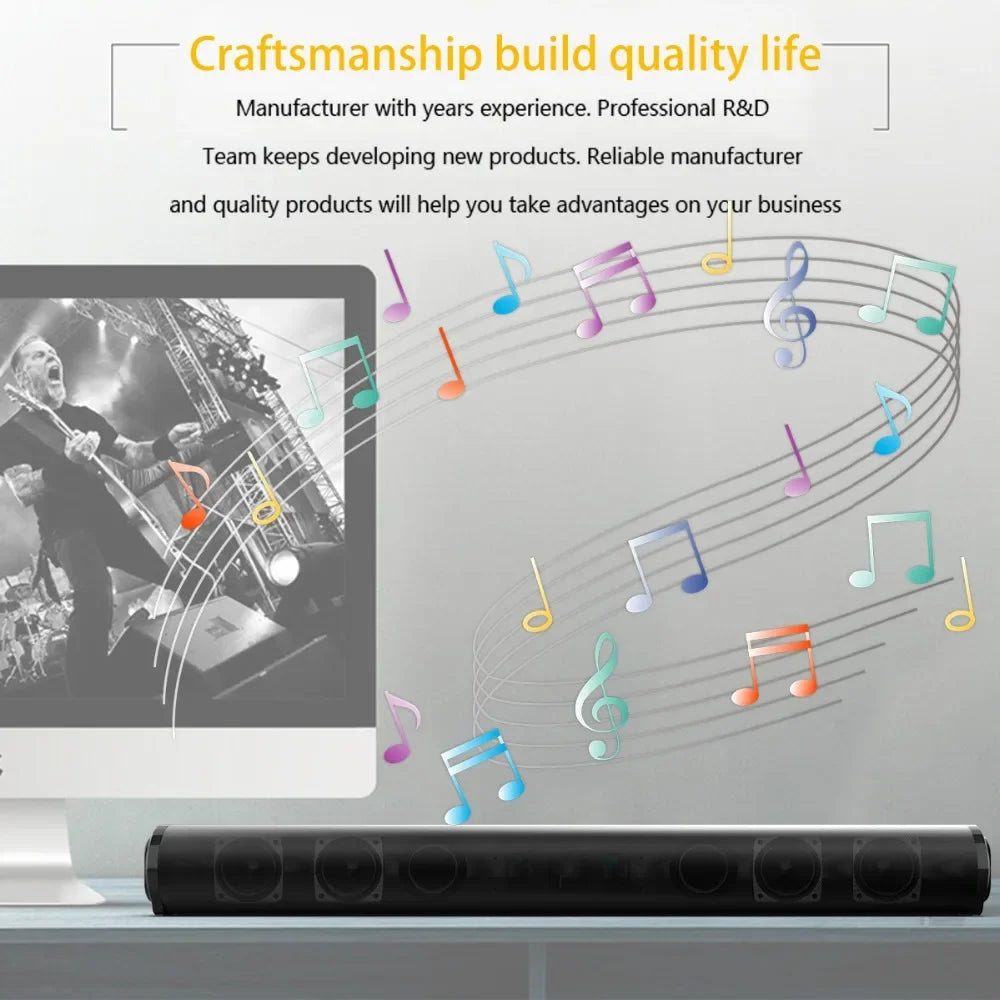 Super Powerful Wireless Bluetooth Sound Bar with Subwoofer & FM Radio