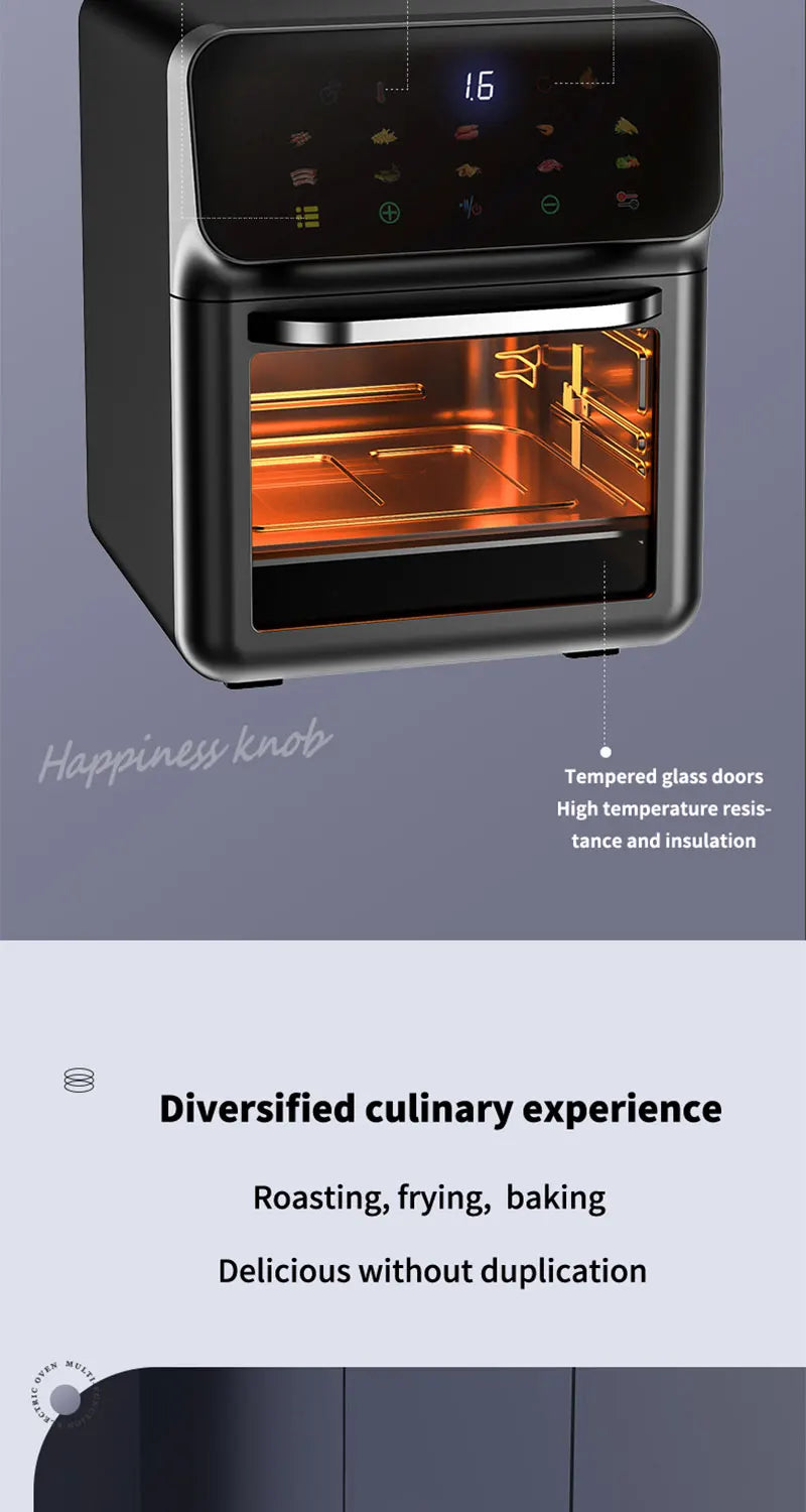 10L Large Capacity Electric Air Fryer – Oil-Free Convection Oven with 360° Baking